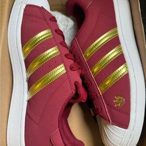 Adidas Women's Red and Gold Athletic Shoes